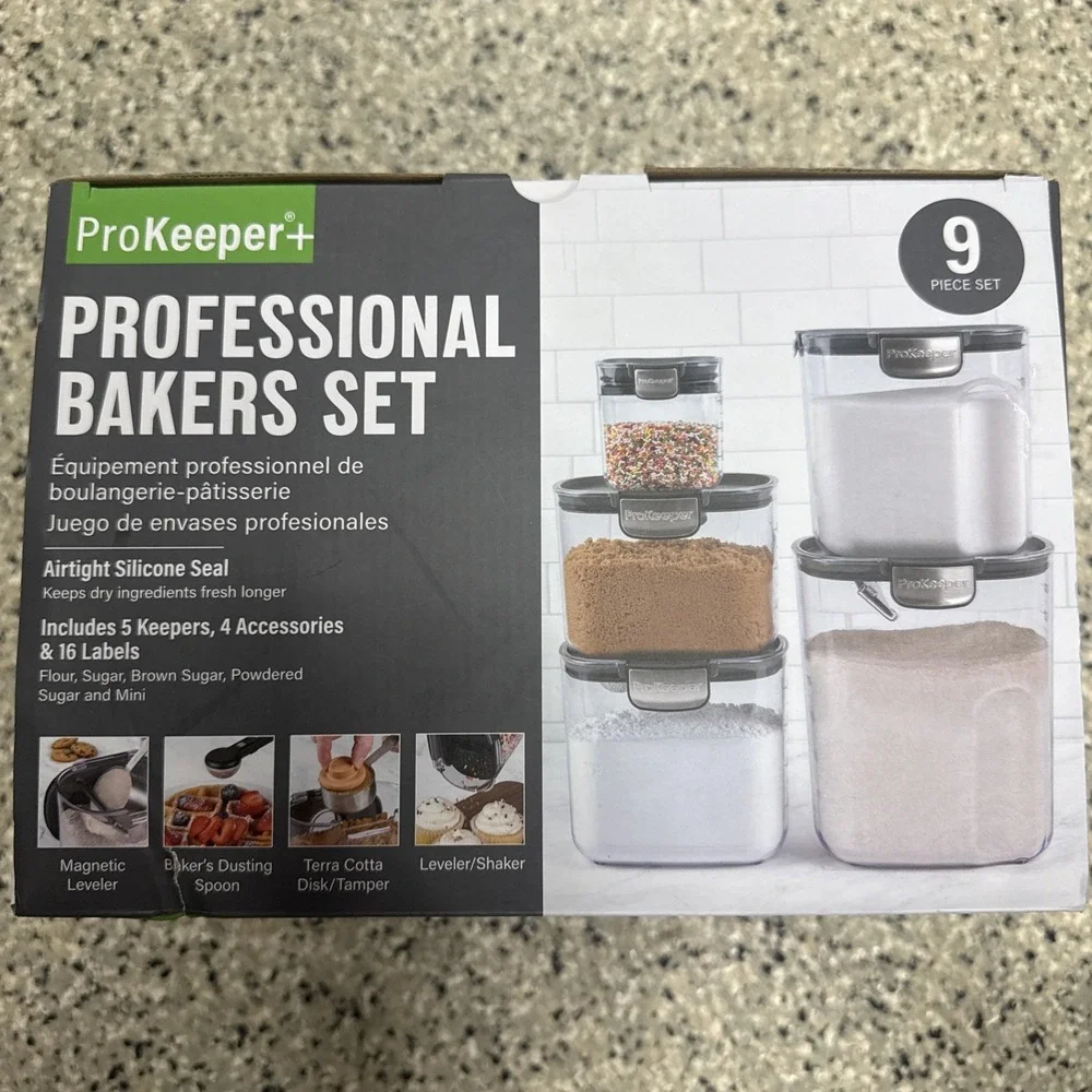 Prepworks ProKeeper Plus Professional 9pc Baking Storage Set Black Airtight NEW